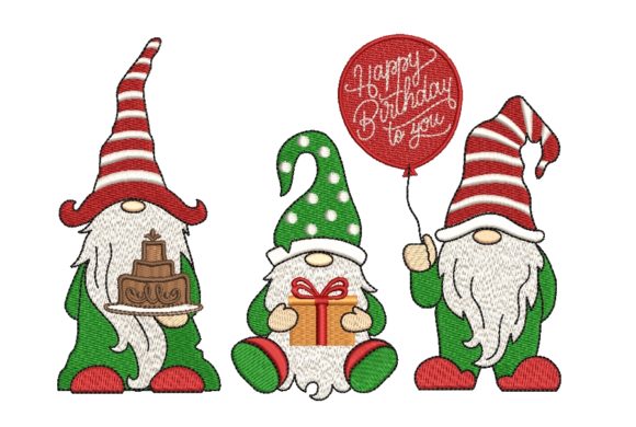Birthday Gnomes: A Charming Embroidery Design for Festive Projects