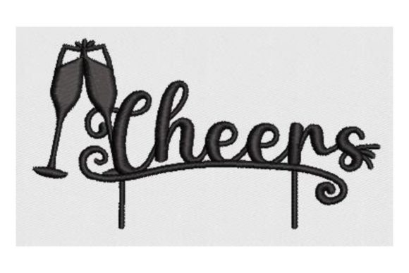 Cheers Cake Topper: A Sparkling Addition to Personalized Embroidery