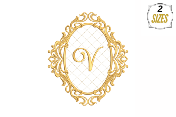 Letter V in a Beautiful Frame: A Monogram Worth Stitching