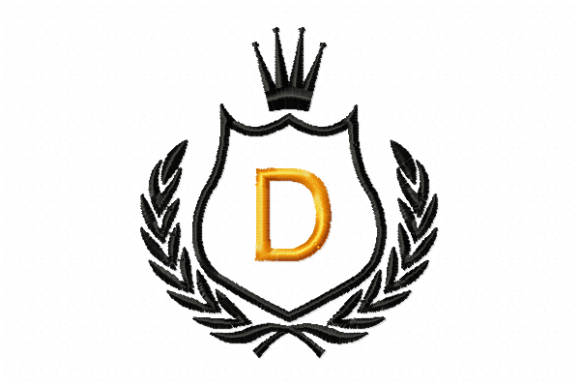 Royal Crest Letter D: A Luxurious Touch for Small Batch Embroidery Goods