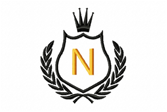 Royal Crest Letter N: A Seasonal Embroidery Gem